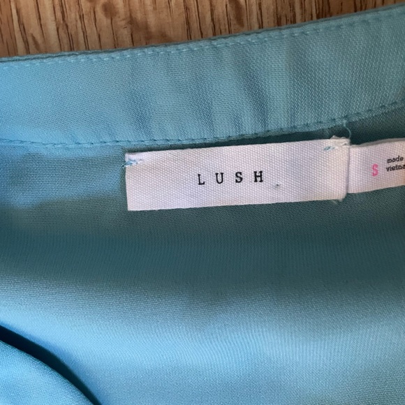 Lush Blush long sleeve size small Button Down Shirt Dress Career tunic turquoise - Picture 8 of 9